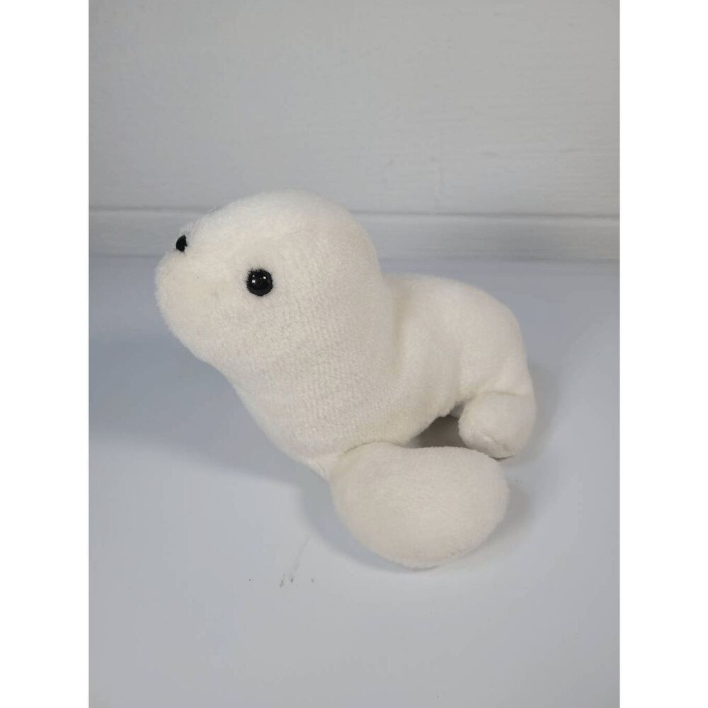Vintage 1988 Sea World Baby Seal Plush Stuffed Toy‎ Sea Lion White Size 9”